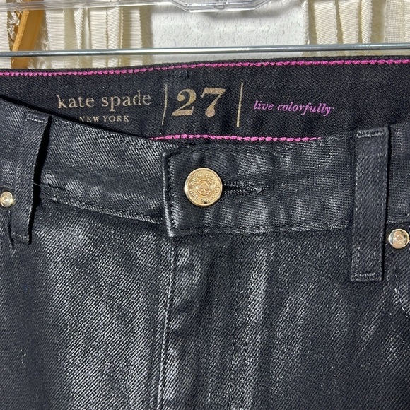 Kate Spade | Broome Street Black Waxed Denim Size 27 - Picture 10 of 10